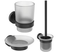 Ideal Standard Ensemble Accessoires pour Salle de bain Porte Savons Porte Gobelet et Brosse WC Noir IOM A9245XG