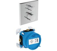 Ideal Standard Ensemble de fixations, composé de Ceratherm C100 thermostat de salle de bain et EASY-Box Kit encastré 1 - Chrome