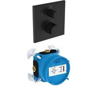 Ideal Standard Ensemble de fixations, composé de Ceratherm C100 thermostat de salle de bain et EASY-Box Kit encastré 1 - Noir Mat