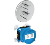 Ideal Standard Ensemble de fixations, composé de Ceratherm T100 thermostat de salle de bain et EASY-Box Kit encastré 1 - Chrome