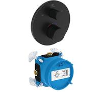 Ideal Standard Ensemble de fixations, composé de Ceratherm T100 thermostat de salle de bain et EASY-Box Kit encastré 1 - Noir Mat