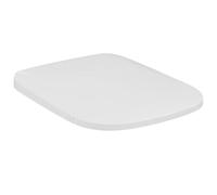 Ideal Standard Esedra Abattant WC, forme angulaire, Siège de toilette durable, comprenant un jeu de charnières pour une installation facile, en duroplast robuste - Blanc (365x445x40 mm)