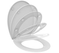 Ideal Standard Eurovit abattant WC, Softclose, ovale - Blanc | Abattant WC universel avec mécanisme de fermeture en douceur (Softclose) et charnières en acier Inoxydable, E131801