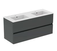 Ideal Standard Eurovit+ Meuble avec plan vasque double, 2 tiroirs, R0576TI,