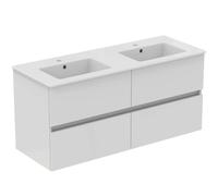 Ideal Standard Eurovit+ - Meuble avec double-lavabo, 55x120x44 cm, 4 tiroirs, blanc brillant R0577WG