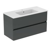 Ideal Standard Eurovit+ - Meuble avec lavabo, 55x100x44 cm, 2 tiroirs, gris foncé R0575TI