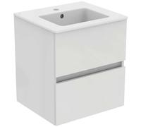 Ideal Standard Eurovit - Meuble avec lavabo, 55x50x44 cm, 2 tiroirs, blanc brillant R0571WG