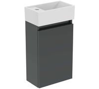 Ideal Standard Eurovit Plus meuble lave-mains paquet R0570TI Gris laqué brillant, 37x21x67cm, trou pour robinetterie à gauche