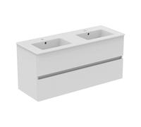 Ideal Standard Eurovit+ Meuble avec plan vasque double, 2 tiroirs, R0576WG,