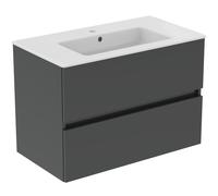 Ideal Standard Eurovit Plus pack meuble lavabo R0574TI Gris laqué brillant, 81,5x45x56,5cm, trou pour robinetterie 2000