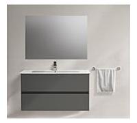 Ideal Standard Eurovit Plus ensemble meuble vasque R0575TI avec meuble bas, gris brillant, 101 cm