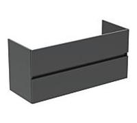 Ideal Standard Eurovit Plus ensemble lavabo pour meuble R0576TI laqué gris brillant, 121,5x45,5x56,5cm, 1 trou de robinetterie chacun