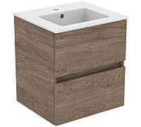 Ideal Standard – Meuble avec lavabo Eurovit R0571Y9 55x50x44 cm 2 tiroirs Noyer