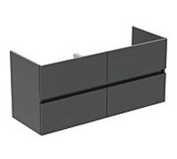 Ideal Standard Eurovit Plus pack meuble lavabo R0577TI Laqué gris brillant, 121,5x45,5x56,5cm, trou pour robinetterie 2000 chacun