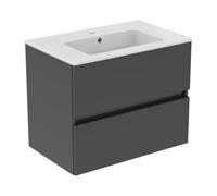 Ideal Standard Eurovit Plus pack meuble lavabo R0573TI Laqué gris brillant, 71x45x56,5cm, trou pour robinetterie 2000