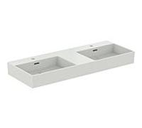 Ideal Standard Extra double vasque R0559MA, 1 trou de robinetterie chacun, avec trop-plein, sol, blanc Ideal Plus