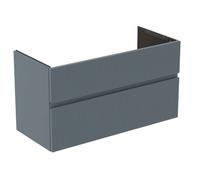Ideal Standard Finesse - Meuble pour lavabo, 100x44x55 cm, 2 tiroirs, Ribbed Matt ashblue E3388UQ
