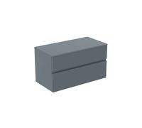 Ideal Standard Finesse - Meuble pour lavabo, 100x51x56 cm, 2 tiroirs, Ribbed Matt ashblue E3435UQ