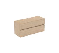Ideal Standard Finesse - Meuble pour lavabo, 120x44x56 cm, 4 tiroirs, chêne blanc E3426US