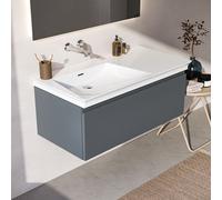 Ideal Standard Finesse - Meuble pour lavabo, 100x51x37 cm, 1 tiroirs, Ribbed Matt ashblue E3393UQ