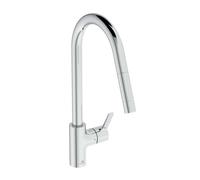 Ideal Standard Robinet de cuisine Gusto BD414AA chromé , avec bec haut et douchette extractible