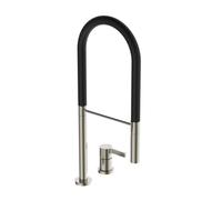 Ideal Standard Gusto - Mitigeur d´évier avec bras flexible et douchette, installation à 2 trous, acier/noir BD425GN