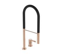 Ideal Standard Gusto - Mitigeur d´évier avec bras flexible et douchette, installation à 2 trous, Sunset Rose/noir BD425J4
