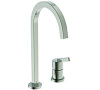 Ideal Standard Gusto mitigeur de cuisine 2 trous BD423GN tempête argent, avec bec tube carré haut