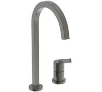 Ideal Standard - Gusto Mitigeur de cuisine à deux trous, Bec carré en C, avec la cartouche FirmaFlow, bec pivotant à 360°, Raccord vissé par le bas, Magnetic Grey