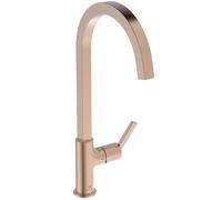Ideal Standard - Gusto Mitigeur de cuisine, Bec carré en C, avec la cartouche FirmaFlow, bec pivotant à 360°, facile à installer avec la fixation EasyFix+, Sunset Rose