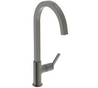 Ideal Standard - Gusto Mitigeur de cuisine, Bec carré en C, avec la cartouche FirmaFlow, bec pivotant à 360°, facile à installer avec la fixation EasyFix+, Magnetic Grey
