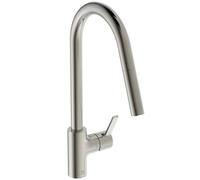 Ideal Standard Mitigeur d'évier Gusto BD414GN – Bec extractible, acier Tempête argentée