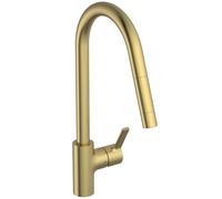 Ideal Standard - Gusto Mitigeur de cuisine, Bec rond en C, avec vaporisateur extractible, bec pivotant à 360°, facile à installer avec la fixation EasyFix+, Brushed Gold