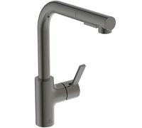 Ideal Standard - Mitigeur d'évier Gusto BD420A5, douchette extractible 2 fonctions, gris magnétique