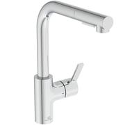 Ideal Standard Mitigeur d'évier Gusto BD420AA - Douchette extractible, bec pivotant 360°, chrome