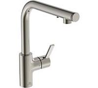 Ideal Standard Gusto mitigeur de cuisine mural A7817GN silver storm, avec capteur distributeur de savon liquide, kit 2