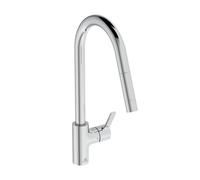 Ideal Standard Mitigeur de cuisine sur pied Gusto BD414AA bec haut, douchette extractible chromé