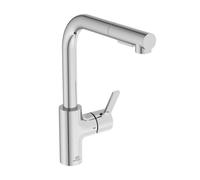 Ideal Standard Mitigeur d'évier Gusto BD420AA - Douchette extractible, bec pivotant 360°, chrome