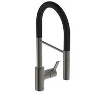 Ideal Standard - Gusto Mitigeur de cuisine, Semi Pro, avec vaporisateur extractible et d'un double spray, bec pivotant à 360°, 6,1 l/min, facile à installer avec la fixation EasyFix+, Magnetic Grey