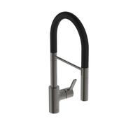 Ideal Standard Gusto - Mitigeur d'évier avec bras flexible et douchette, gris magnétique/noir BD417A5