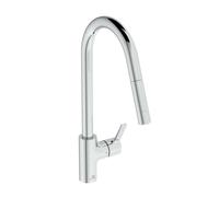 Ideal Standard Robinet de cuisine Gusto BD416AA chromé , avec bec haut et douchette extractible 2 fonctions