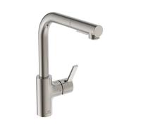Ideal Standard Mitigeur d'évier Gusto BD420GN avec douchette extractible, inox