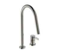 Ideal Standard Gusto - Mitigeur d'évier, installation à 2 trous, acier BD422GN