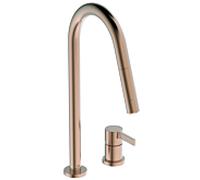 Ideal Standard Gusto robinet de cuisine 2 trous BD424J4 coucher de soleil rose, avec bec haut et douchette extractible 2 fonctions