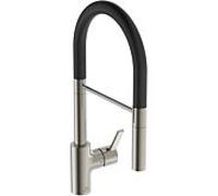 Ideal Standard Gusto - Mitigeur d’évier avec bras flexible et douchette, acier/noir BD417GN
