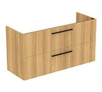 Ideal Standard i.life A K8748NX 124x46x64,5cm, trou pour robinetterie 2000 , poignée noire mate, chêne naturel