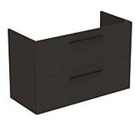 Ideal Standard i.life ensemble de lavabos A K8745NV 104x46x64,5cm, trou pour robinetterie 2000 , poignée en chrome brossé, gris carbone mat