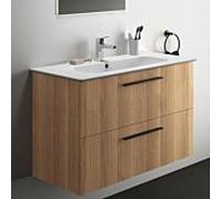 Ideal Standard i.life A K8746NX 104x46x64,5cm, trou pour robinetterie 2000 , poignée noire mate, chêne naturel