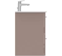 Ideal Standard i.life A ensemble de lavabos K8741NH 64x46x64,5cm, trou pour robinetterie 2000 , poignée en chrome brossé, grège mat