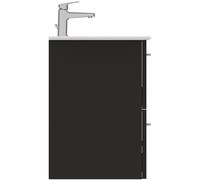 Ideal Standard i.life A ensemble de lavabos K8741NV 64x46x64,5cm, trou pour robinetterie 2000 , poignée en chrome brossé, gris carbone mat